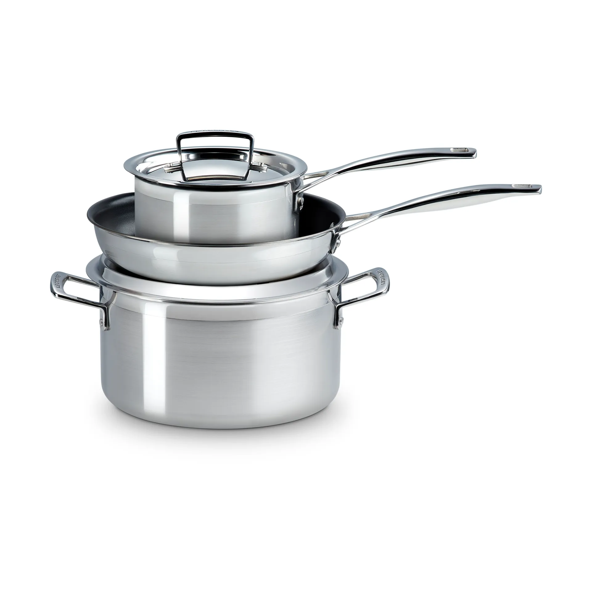 Le Creuset pot and frying pan set, Stainless steel, 3 pieces Le Creuset
