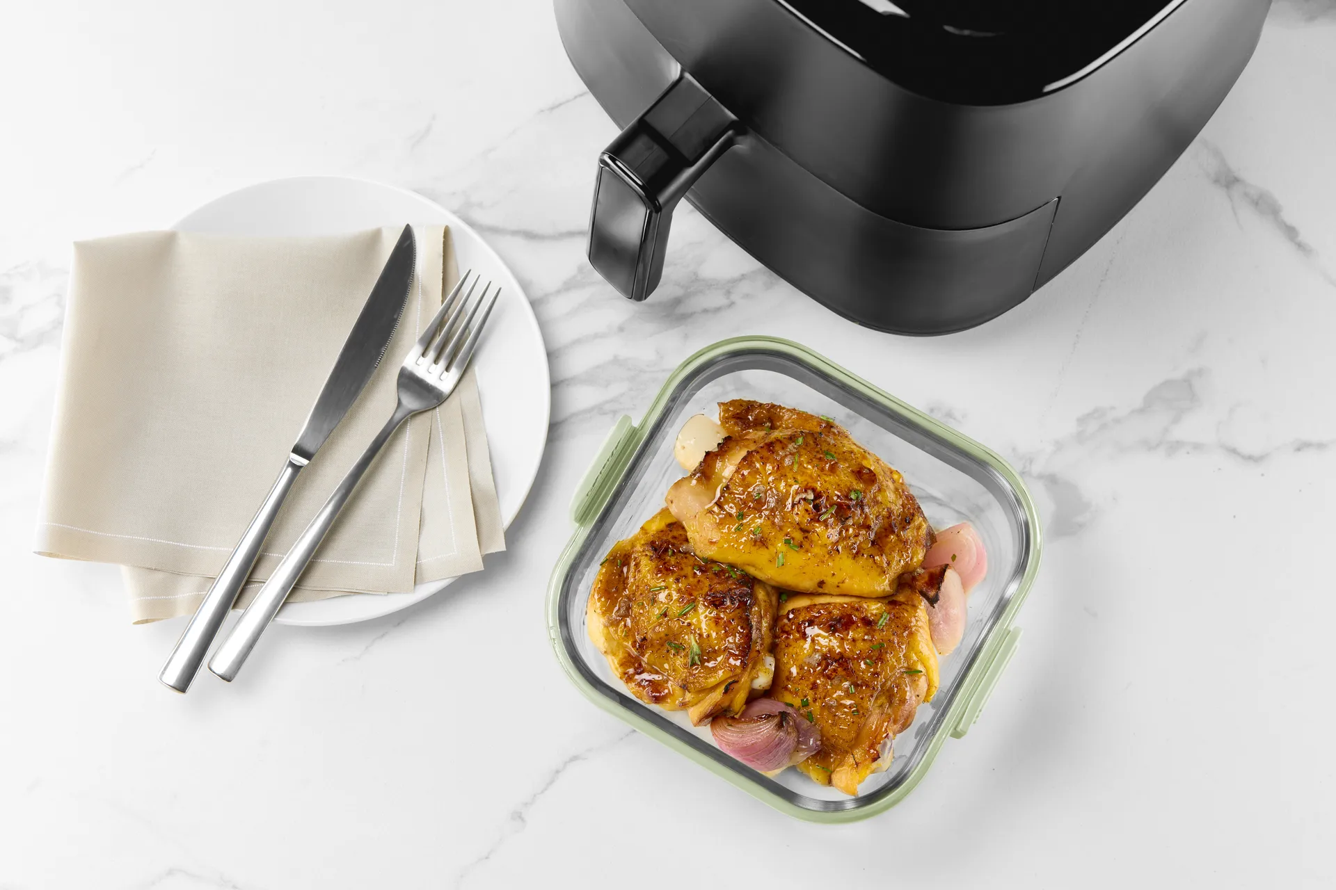 Lékué Air fryer square glass dish, Transparent Lékué