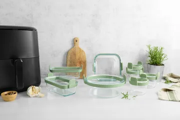 Lékué Air fryer square glass dish - Transparent - Lékué