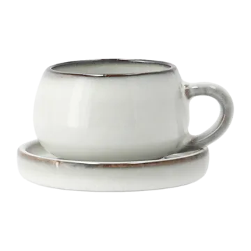 Amera espressocup with saucer - white sands - Lene Bjerre