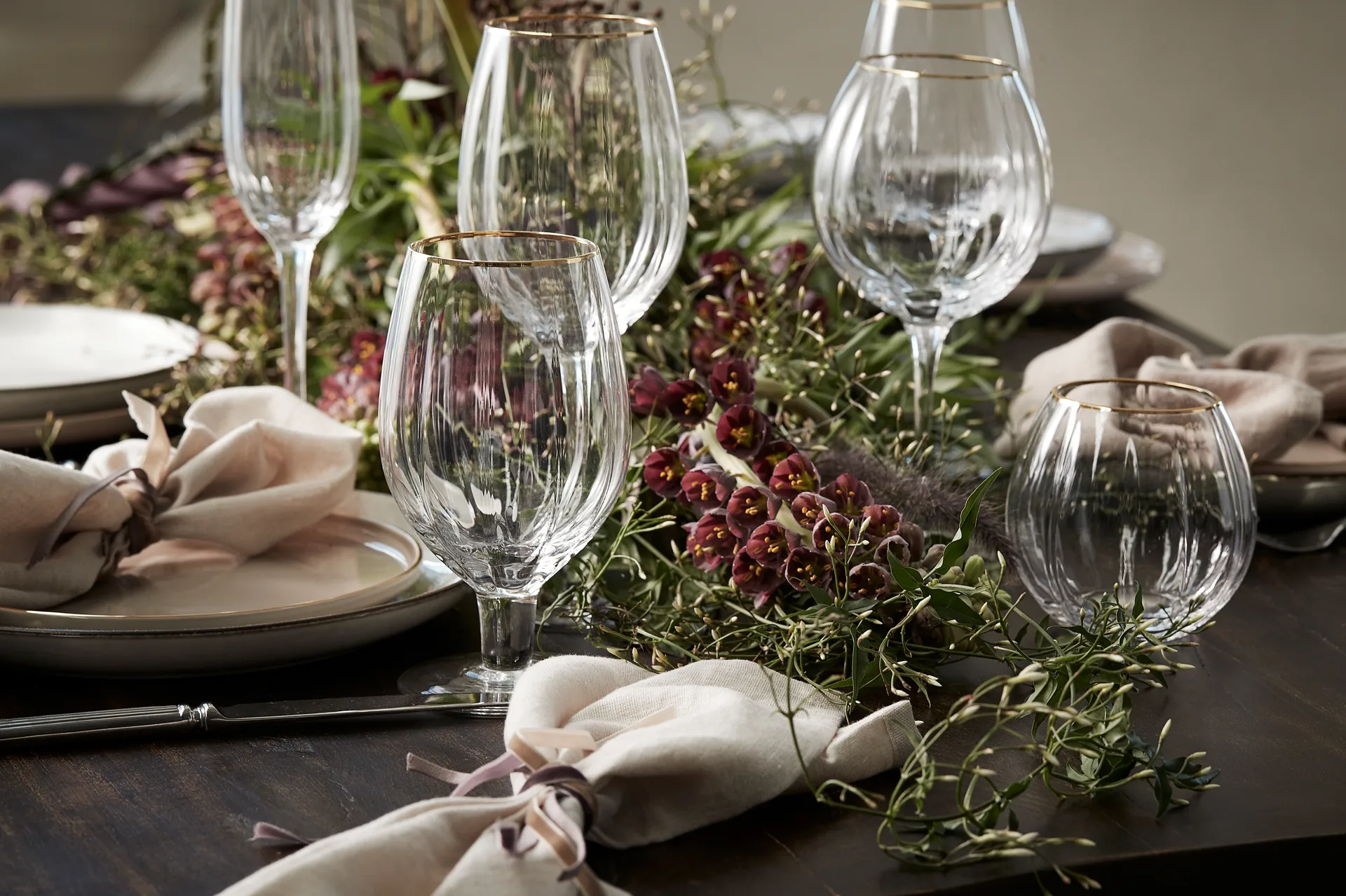 Claudine drinking glass 49 cl, Clear-light gold Lene Bjerre