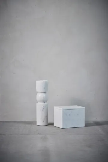 Ellia storage box marble 16.5x11.5 cm - White - Lene Bjerre