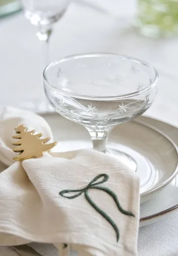 Fiola napkin - White-green, 45x45 cm - Lene Bjerre