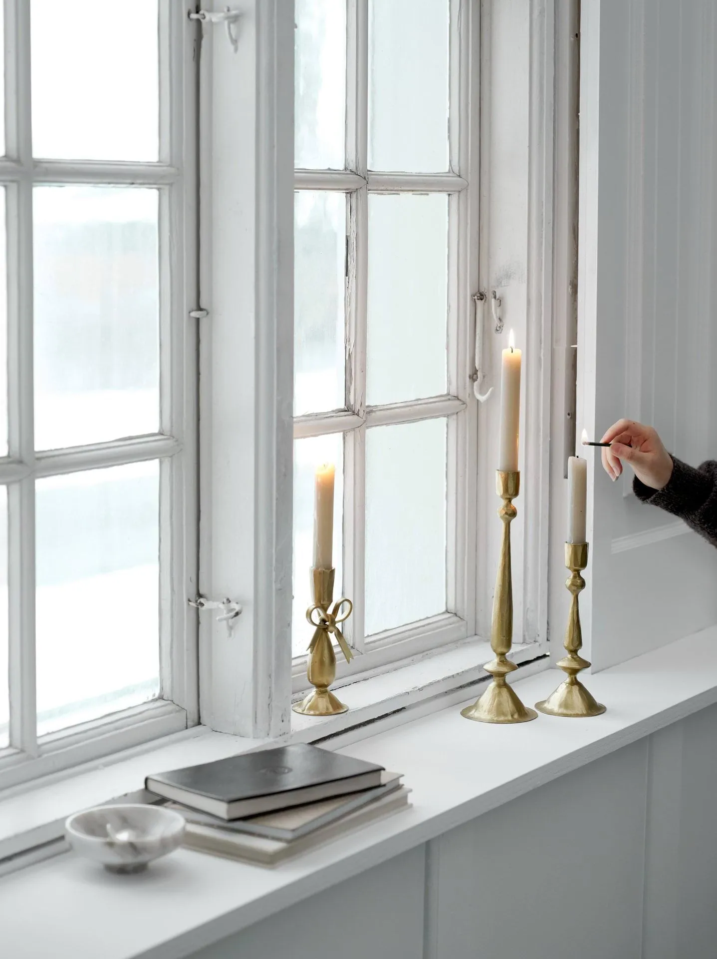 Inine candleholder, Gold-coloured, 9x9x29 cm Lene Bjerre