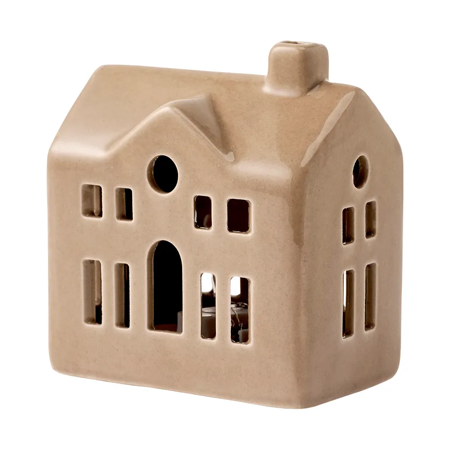 Mythel tealight holder, Linen, 9.8x9.8x5.5 cm Lene Bjerre
