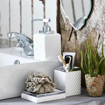 Portia toothbrush mug - white-silver - Lene Bjerre