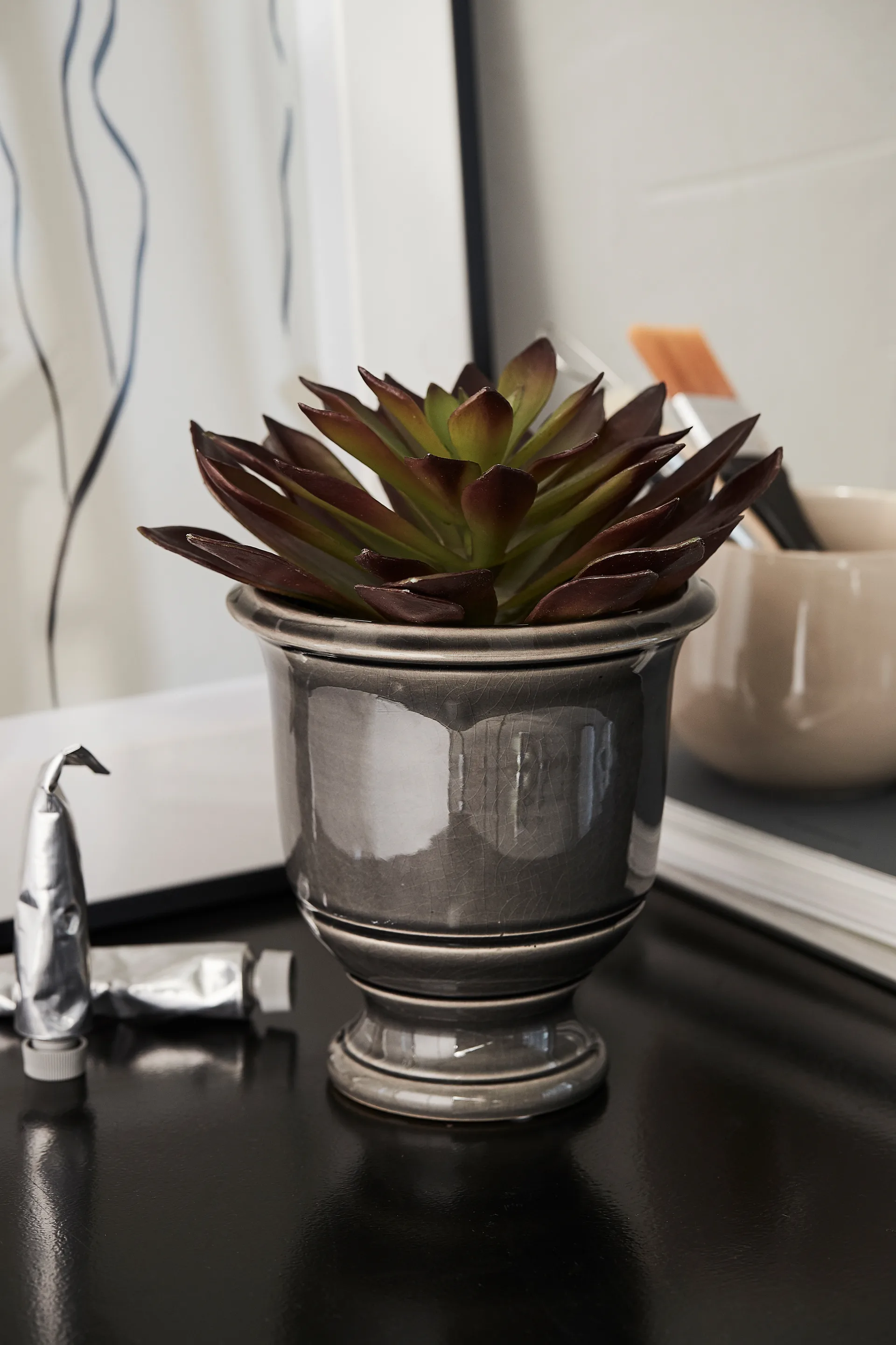 Roselle flowerpot Ø13 cm, Dark grey Lene Bjerre