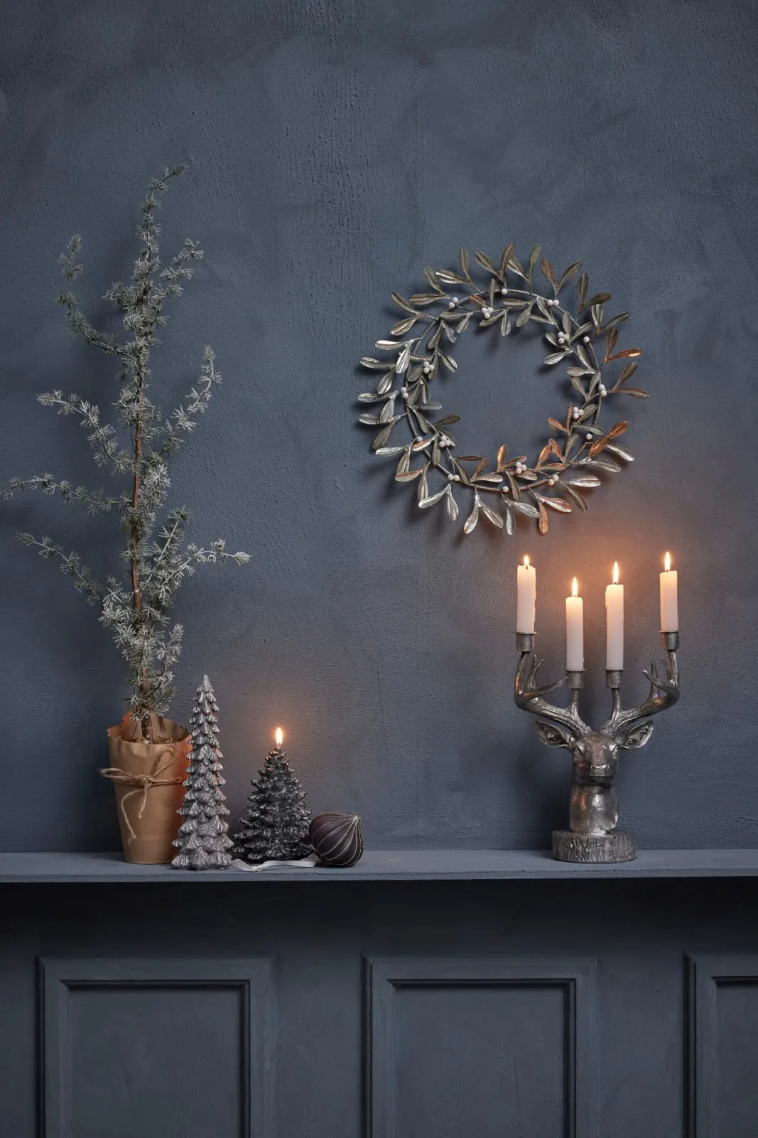 Serafina candle holder deer 31 cm, Silver Lene Bjerre