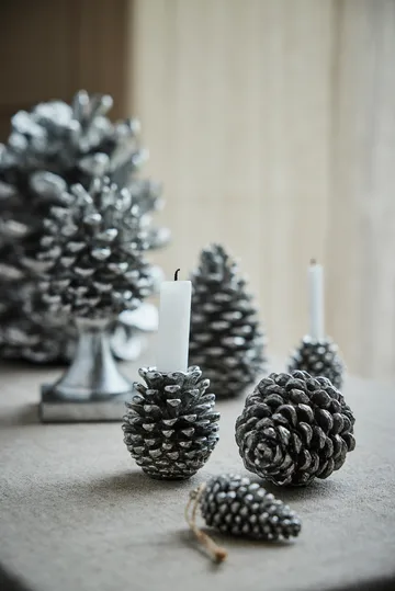 Serafina pinecone decoration 8.3 cm - Antique silver - Lene Bjerre