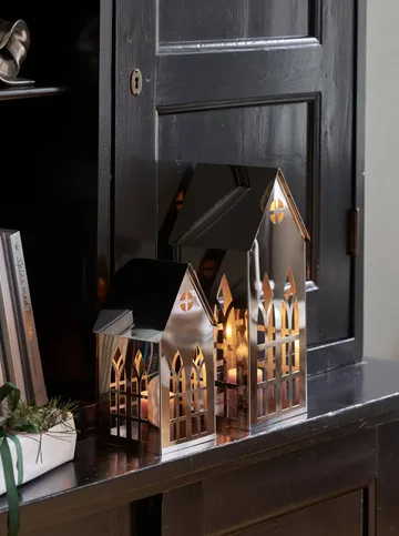 Sigrine house tealight holder - Silver-coloured, 14x14xH33 cm - Lene Bjerre