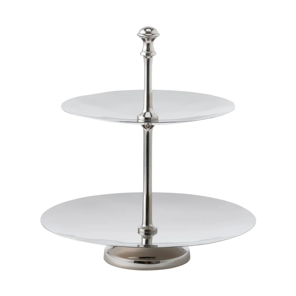 Sigrine tiered serving stand, Silver-coloured, 25x25xH27 cm Lene Bjerre