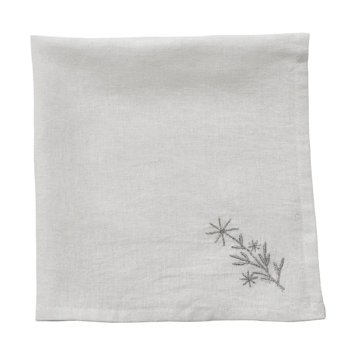 Starlia fabric napkin - White-silver, 45x45 cm - Lene Bjerre