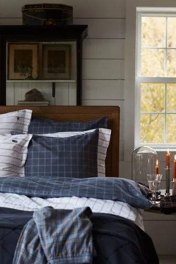 Checked Pinpoint Oxford cushion cover 50x60 cm - Dove - Lexington