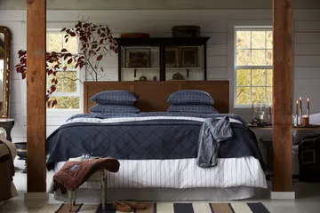 Checked Pinpoint Oxford cushion cover 50x60 cm - Dove - Lexington