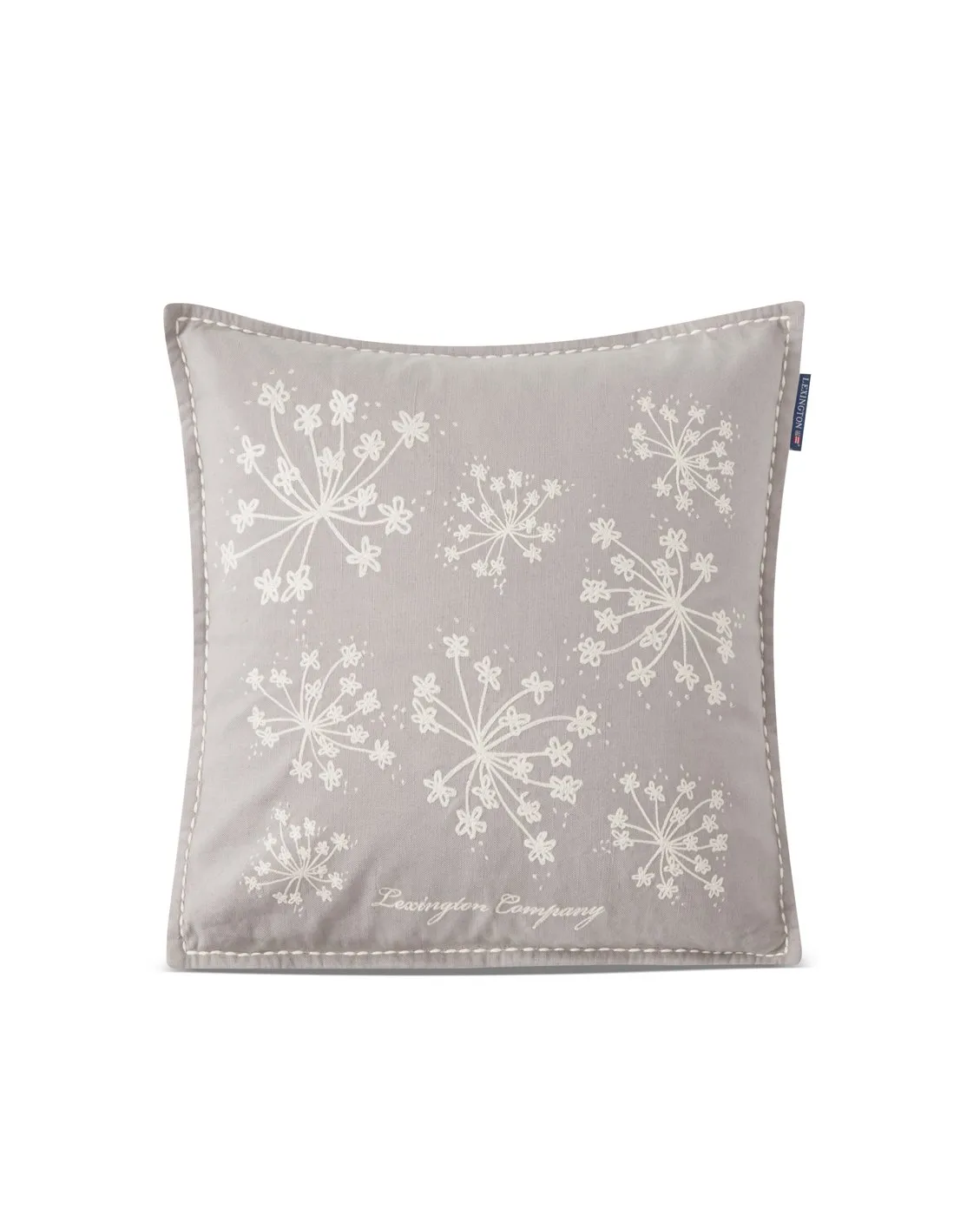 Flower pillowcase Embroidered 50x50 cm, Gray-white Lexington