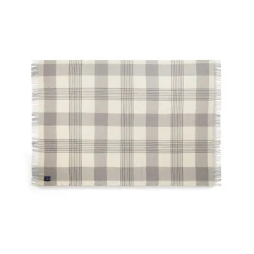 grey Checked Recycled Wool throw 130x170 cm - grey-white - Lexington