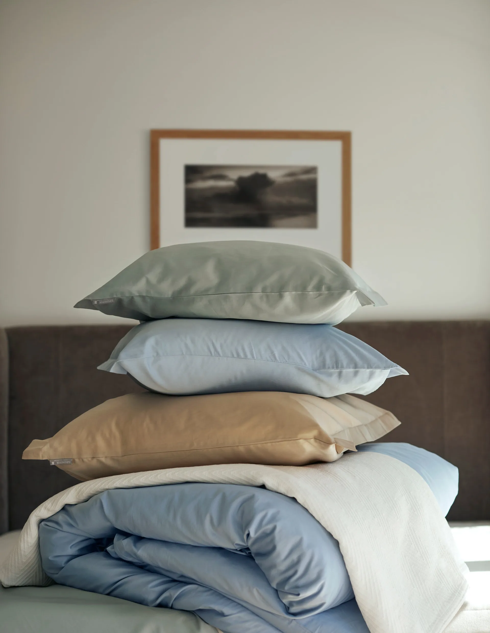 Hotel Cotton Sateen pillowcase 50x60 cm, Sage green Lexington