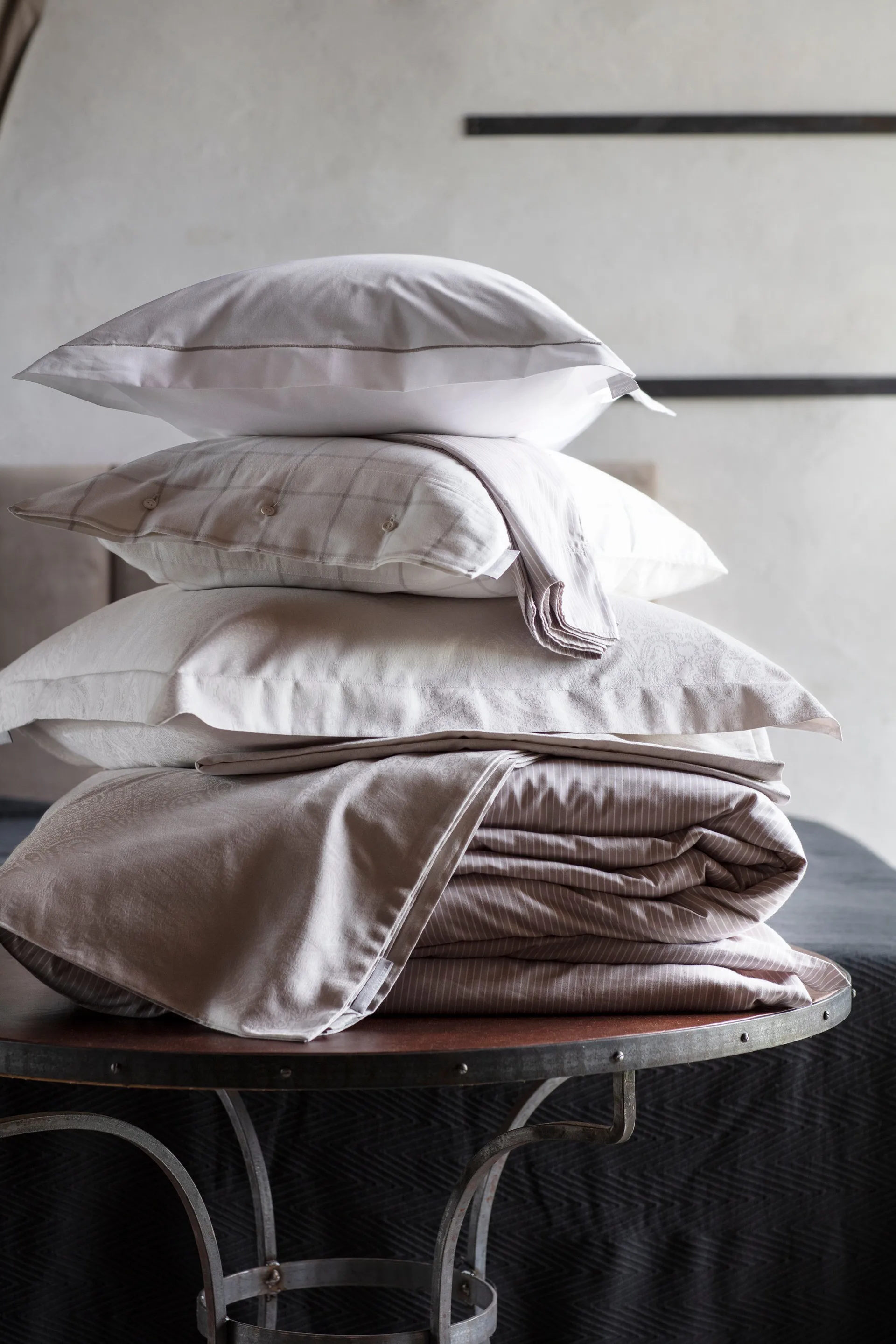 Hotel Light Flannel pillowcase 65x65 cm, White-light beige Lexington