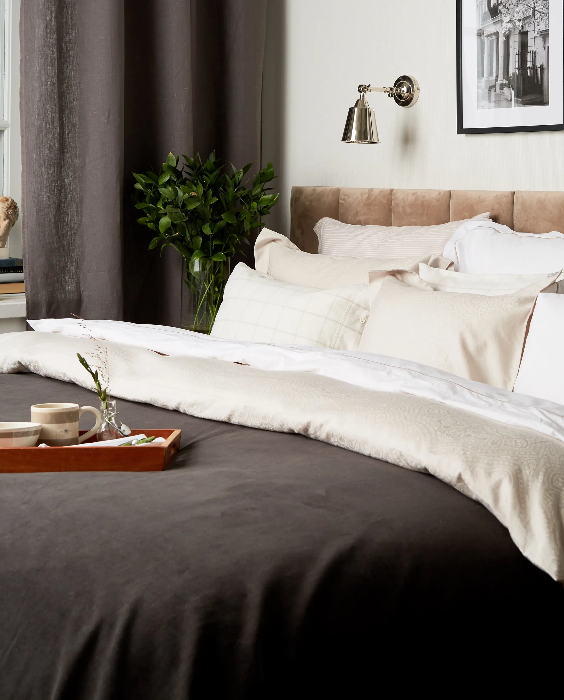 Hotel Light Flannel pillowcase 65x65 cm, White-light beige Lexington