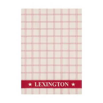 Jacquard-woven cotton kitchen towel - Red-white, 50x70 cm - Lexington