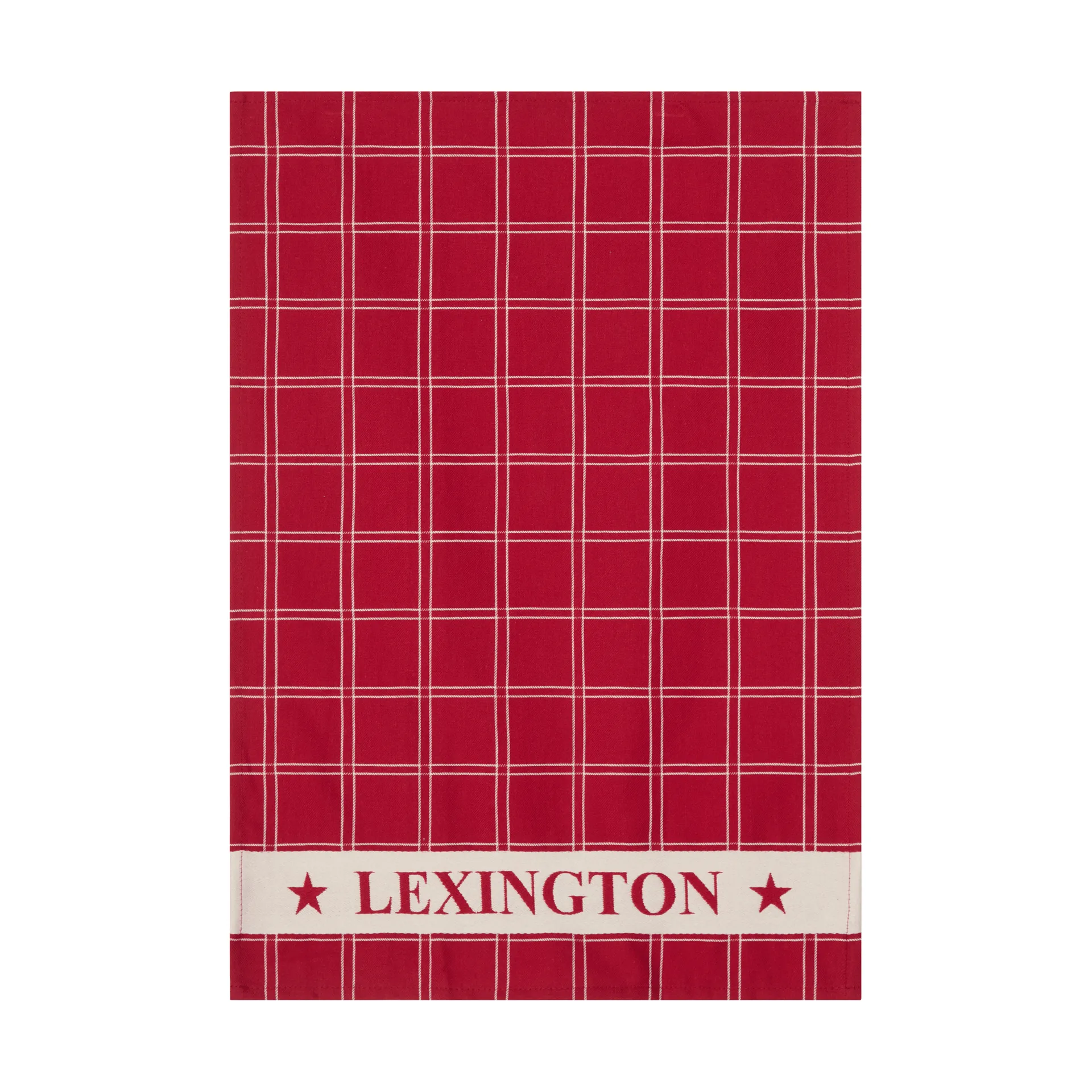 Jacquard-woven cotton kitchen towel, Red-white, 50x70 cm Lexington