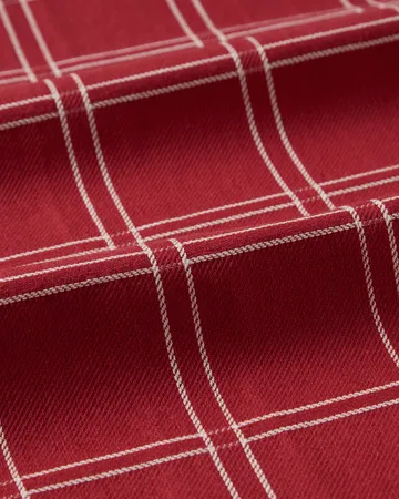 Jacquard-woven cotton kitchen towel - Red-white, 50x70 cm - Lexington