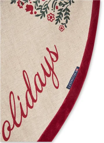 Jute Cotton Christmas Tree mat Ø110 cm - Natural-red - Lexington