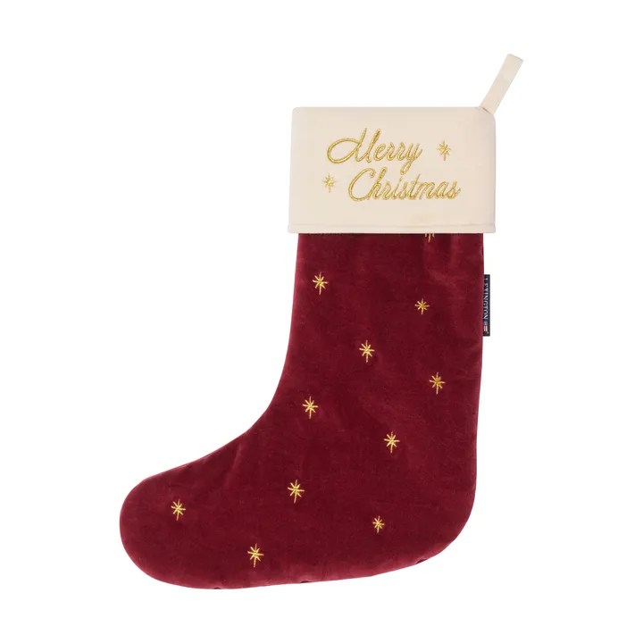 Lexington velvet Christmas stocking - Red, 45 cm - Lexington