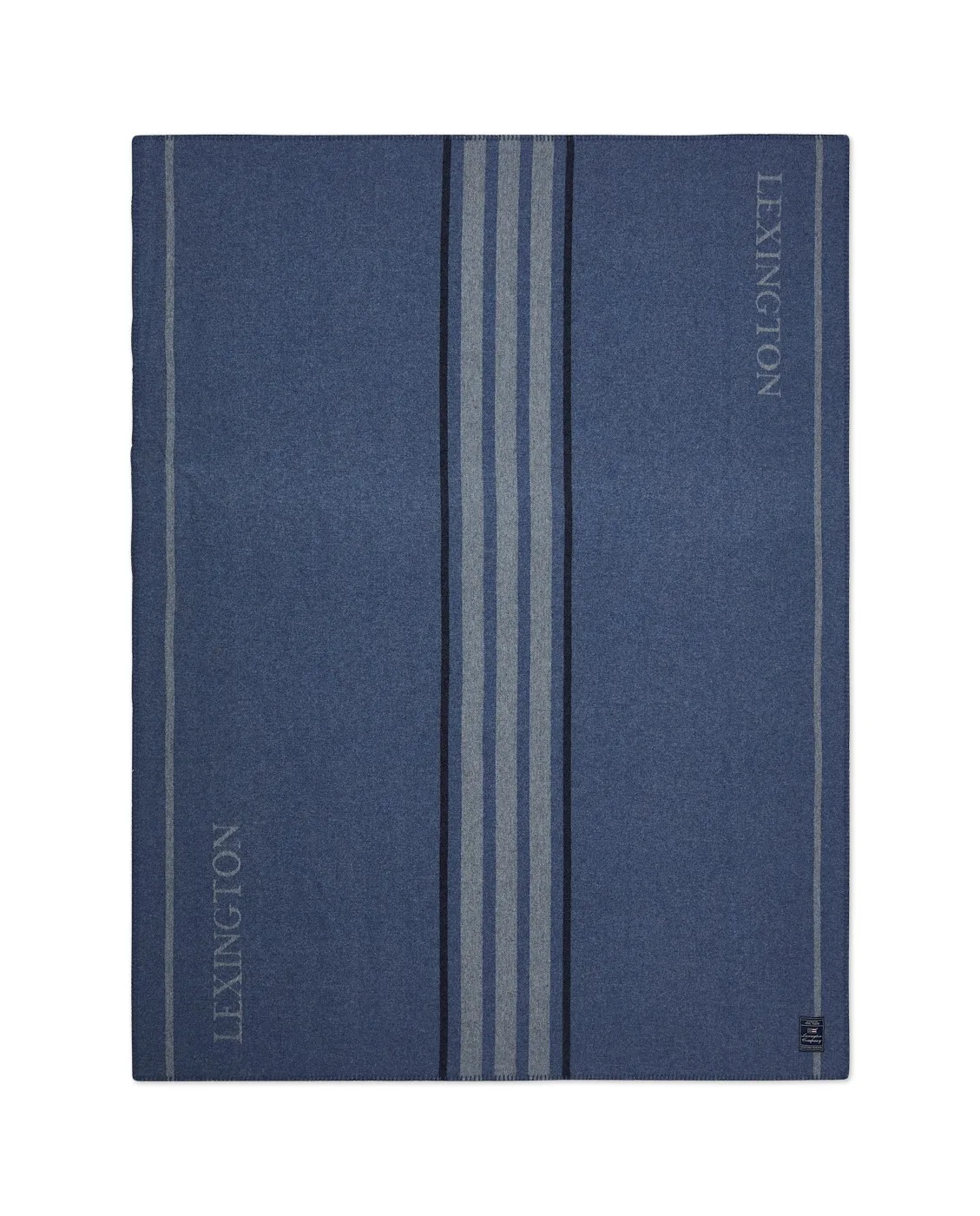 Striped Throw recycled Wool/Cashmere, Blue Lexington