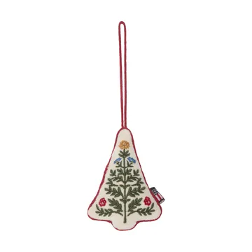 Tree organic cotton velvet Christmas hanging decoration - Multi, 9x13x3 cm - Lexington