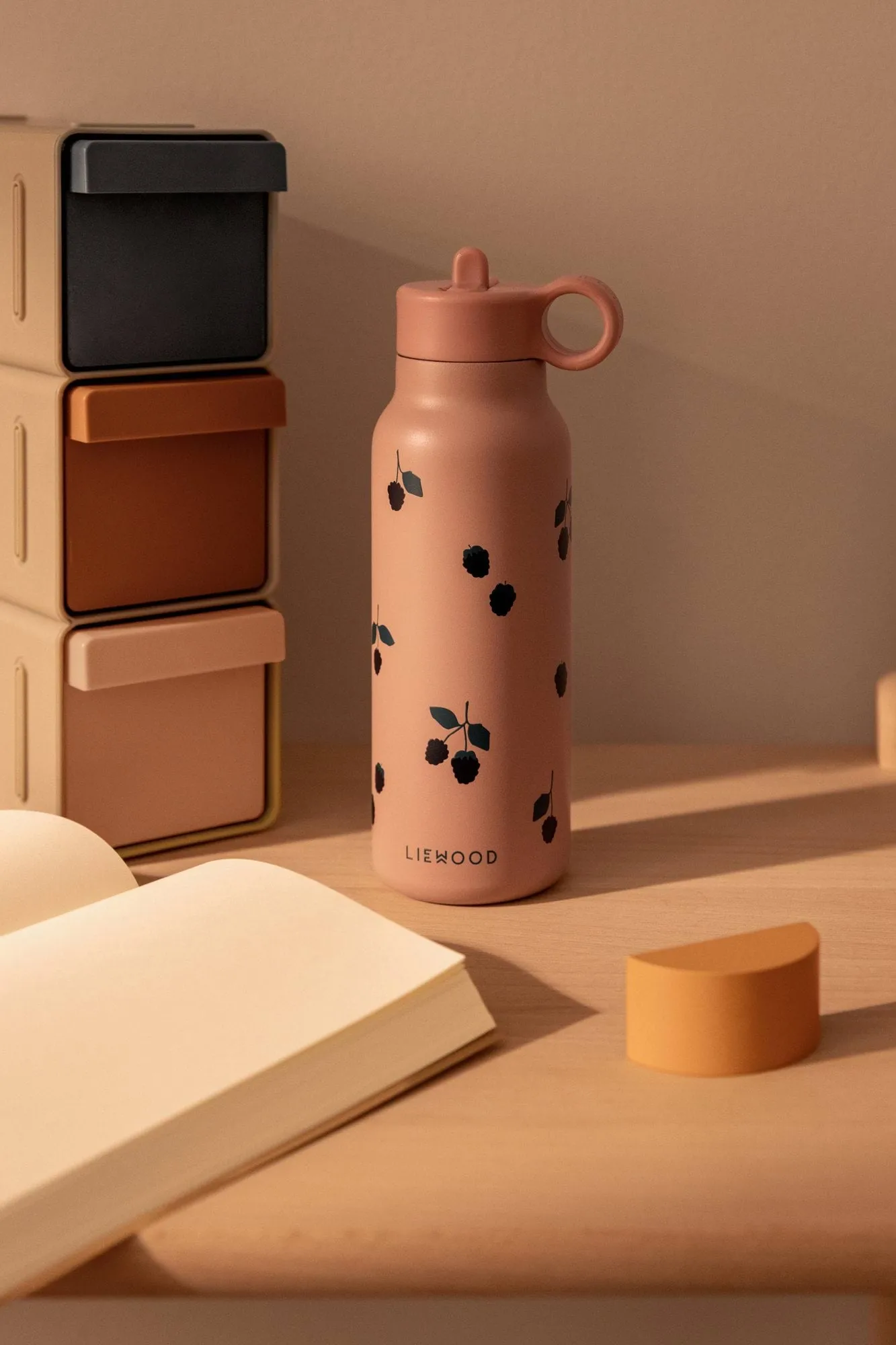 Falk water bottle 35 cl, Berry/Pale Tuscany Liewood