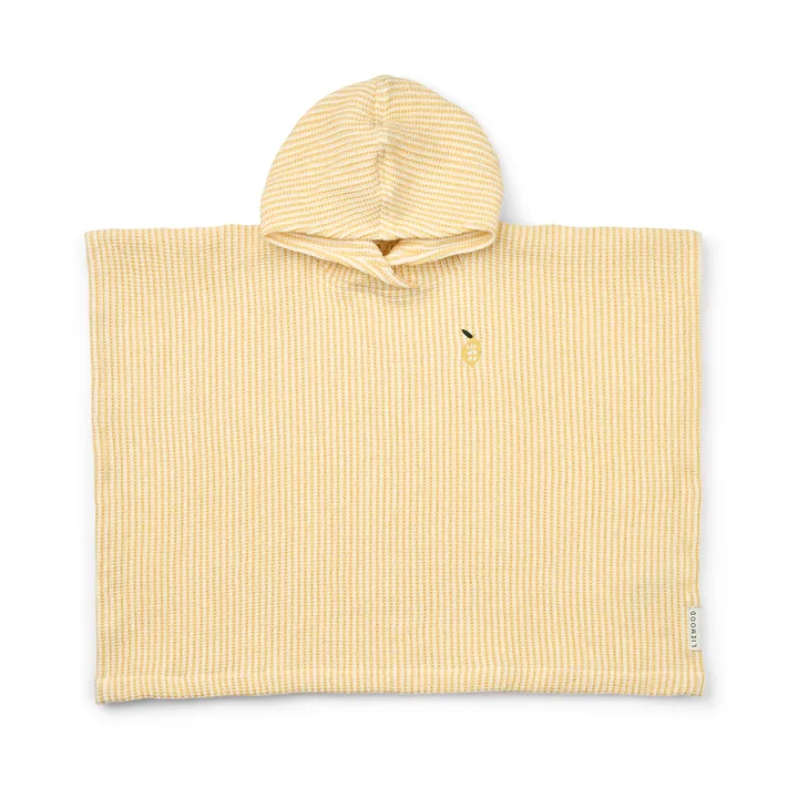 Paco bath poncho lemon yellow creme de la creme stripe - 3–4 years - Liewood