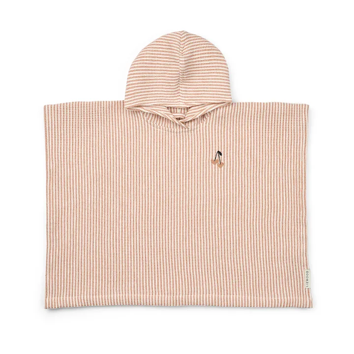 Paco bath poncho tuscany rose creme de la creme stripe - 1–2 years - Liewood