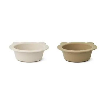 Peony bowl with suction cup Ø16 cm 2 pieces - Sandy-Oat - Liewood