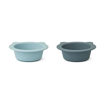 Peony bowl with suction cup Ø16 cm 2 pieces - Sea blue-Whale blue - Liewood