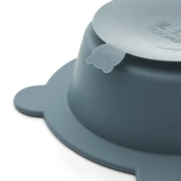Peony bowl with suction cup Ø16 cm 2 pieces - Sea blue-Whale blue - Liewood