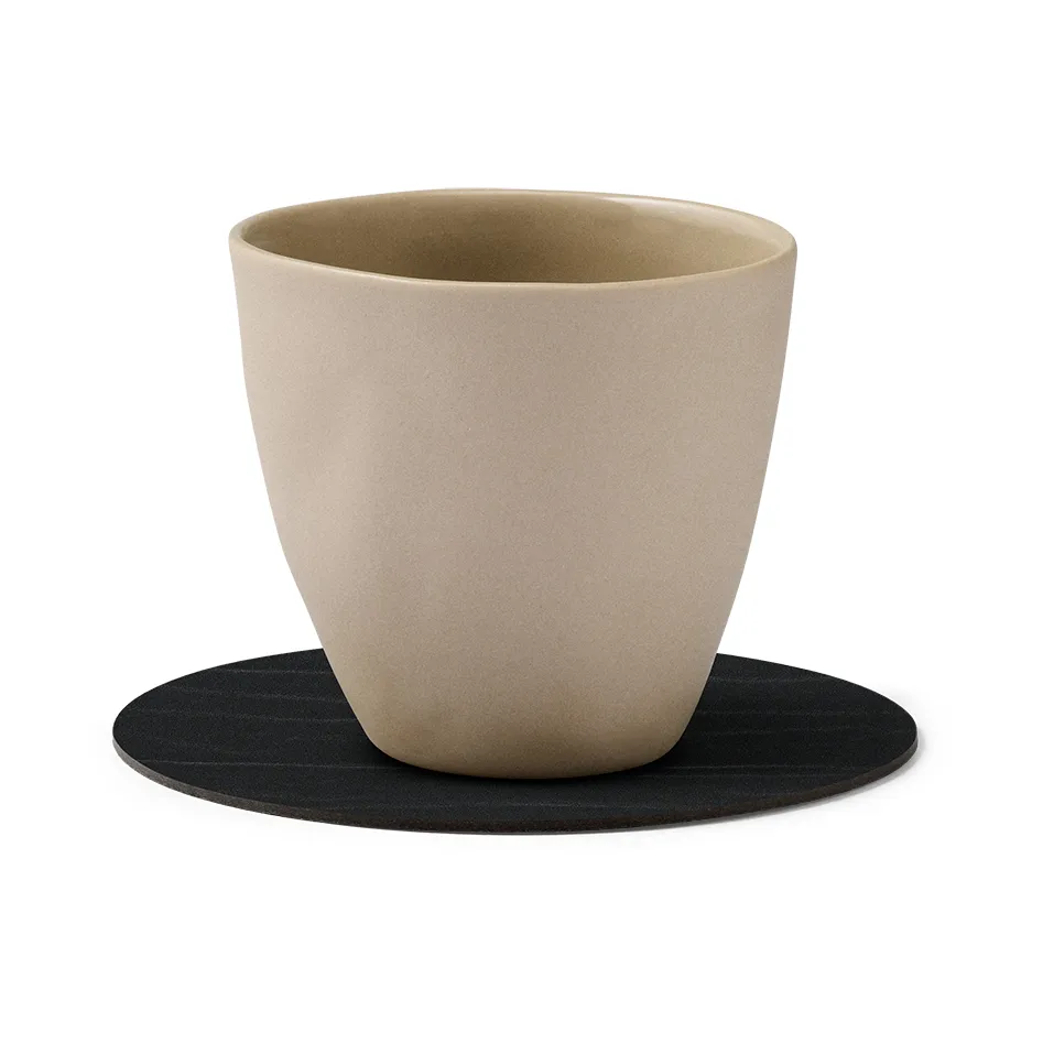 Buffalo coaster reversible circle 1 pcs, black-nature LIND DNA