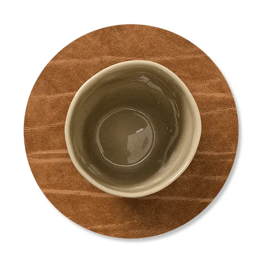 Buffalo coaster reversible circle 1 pcs, black-nature LIND DNA