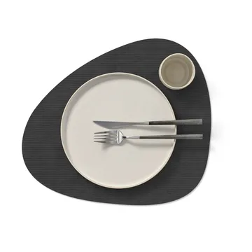 Corduroy placemat curve L - Black - LIND DNA