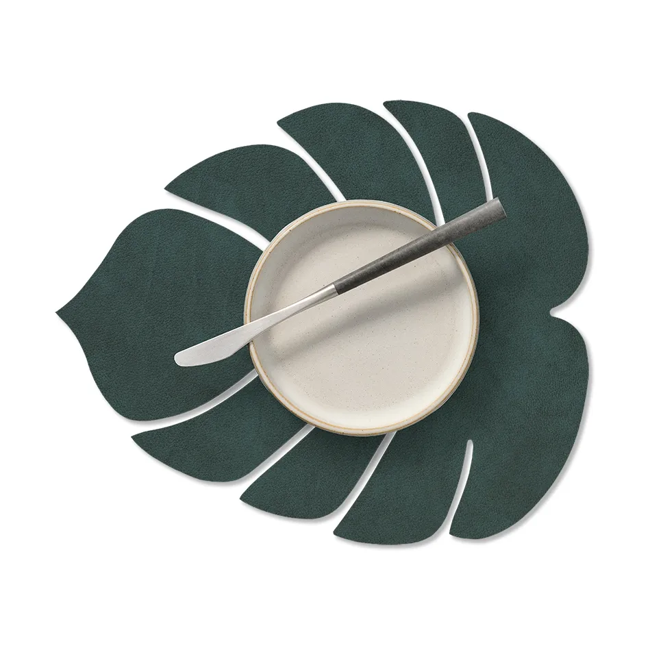 Monstera Leaf Nupo placemat S, Dark green LIND DNA