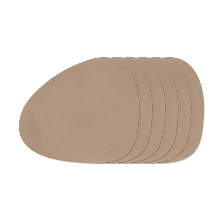 Nupo Curve placemat set - Clay Brown, 6-pack - LIND DNA