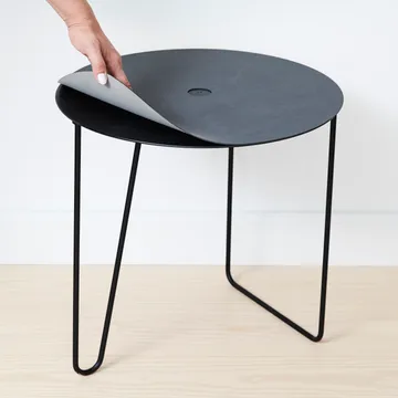 Turntable Nupo side table L - anthracite-light grey - LIND DNA