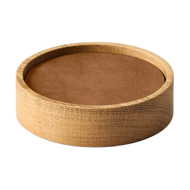 Wood Box coaster set, Nature-oak, circle, S, Nupo nature, 9 pieces LIND DNA