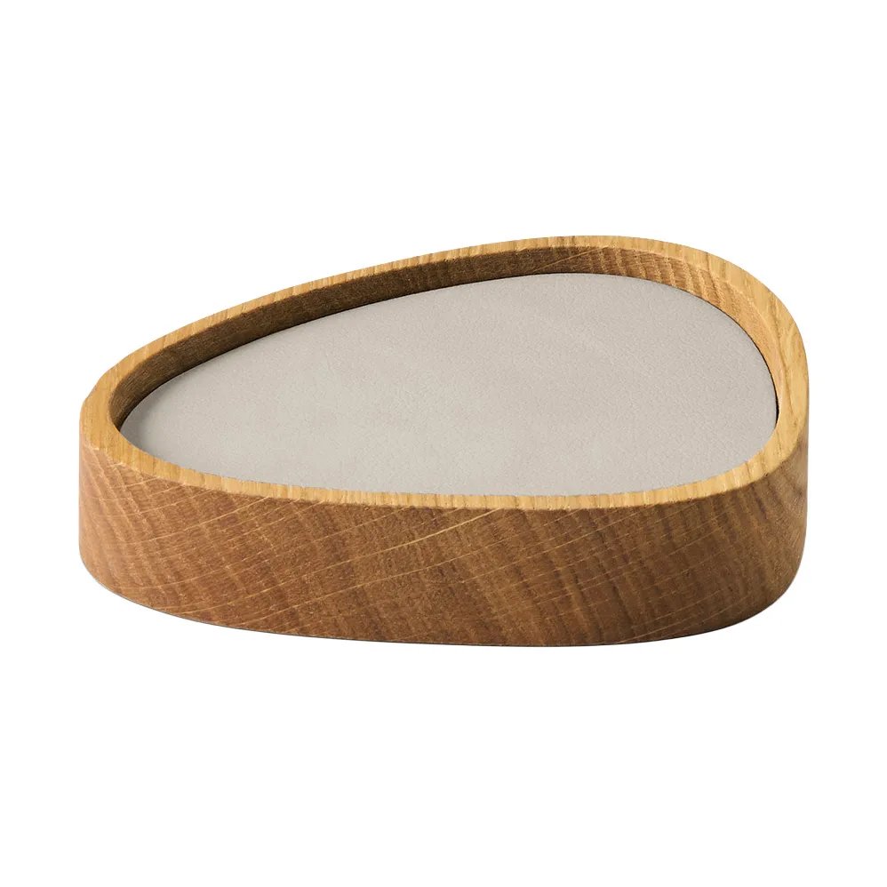 Wood Box coaster set, Nature-oak, curve, S, Nupo oyster white, 9 pieces LIND DNA