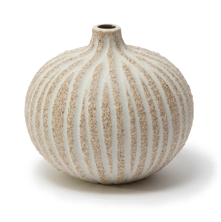 Bari vase, Stonestripe brown medium rough, S Lindform
