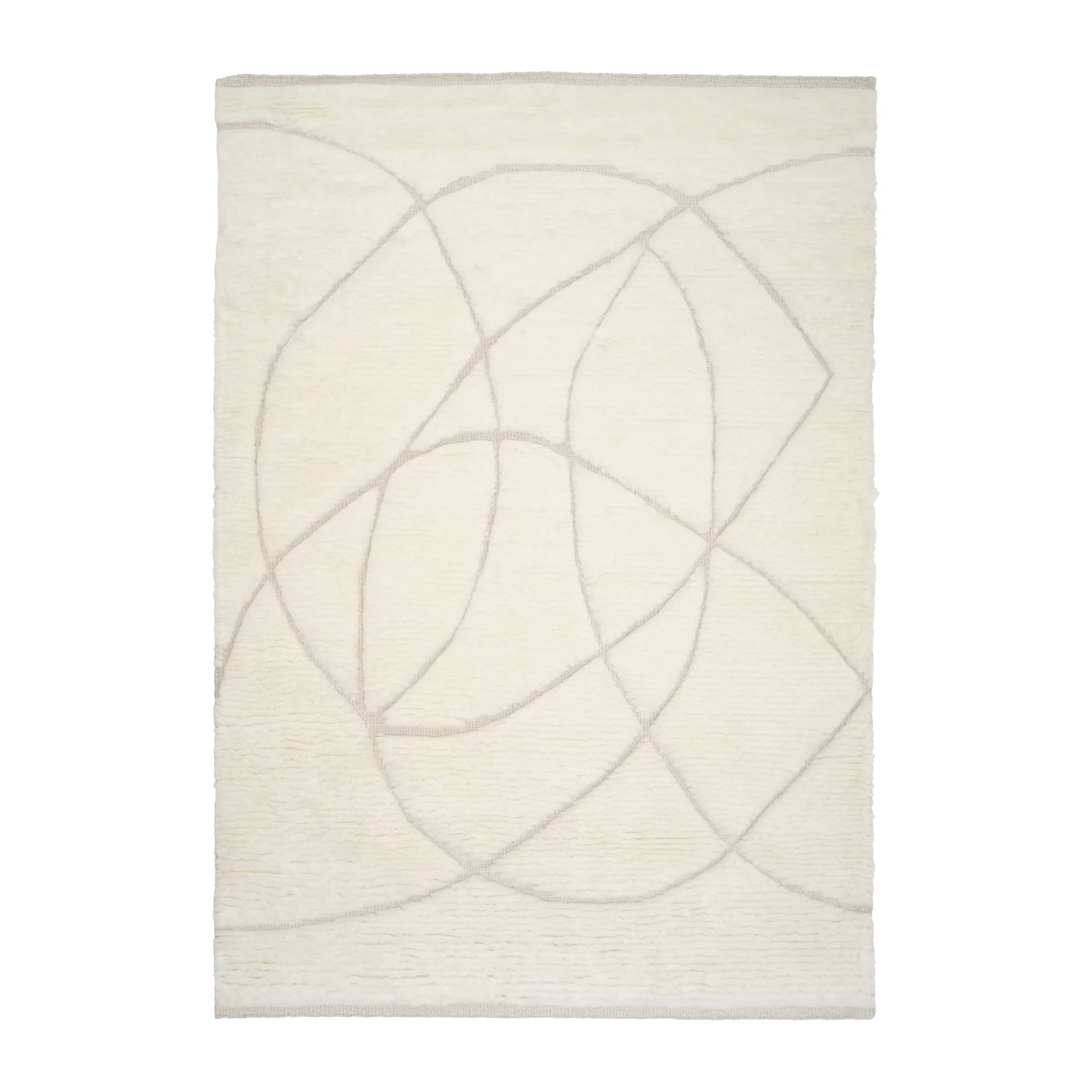 Lineal Sweep wool carpet, White. 200x300 cm Linie Design