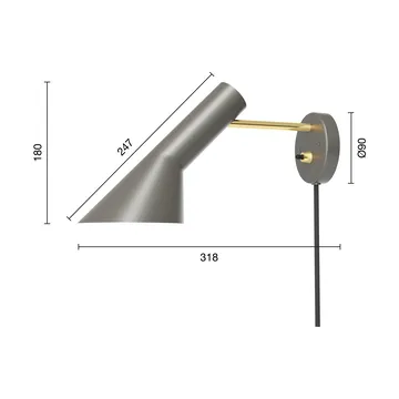AJ wall lamp - Brass-warm grey - Louis Poulsen