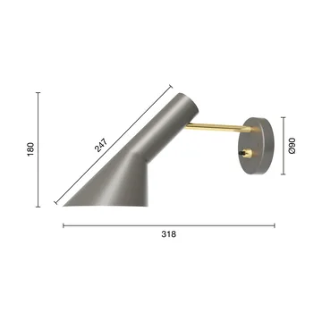 AJ wall lamp fixed installation - Brass-warm grey - Louis Poulsen
