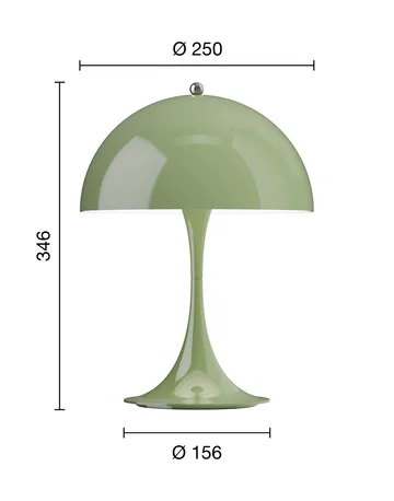 Panthella 250 portable table lamp V3 - Opaque moss green - Louis Poulsen