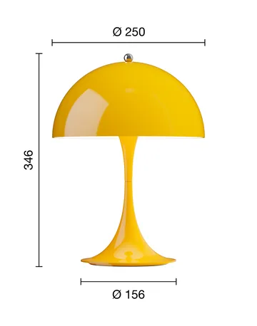 Panthella 250 portable table lamp V3 - Opaque yellow - Louis Poulsen